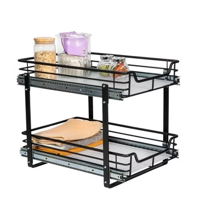 Выдвижной органайзер Household Essentials 2 уровня, черный