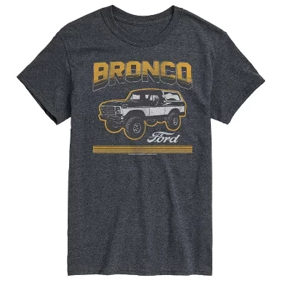 Мужская футболка Bronco SUV в полоску с коротким рукавом и графическим рисунком heather charcoal