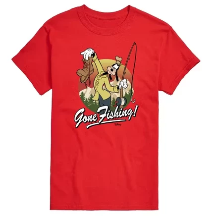 Мужская футболка с коротким рукавом Goofy Gone Fishing, красная