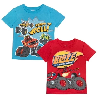 Футболки для мальчиков 2 шт Nickelodeon Blaze & the Monster Machines, разноцветные