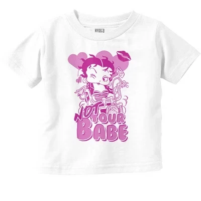 Футболка Betty Boop Not Your Babe Biker для маленьких девочек лицензионного белого цвета