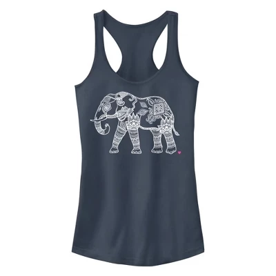 Спортивная майка Junior's CHIN UP Zen Elephant Racerback цвета индиго