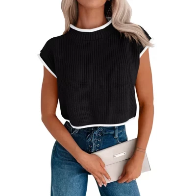 Женский вязаный топ Yesfashion, черный