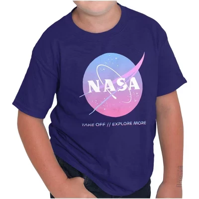 Детская футболка Brisco Brands NASA Vaporwave, фиолетовая