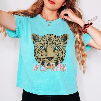Укороченный топ свободного кроя от Wild Thang Cheetah цвета белой мяты