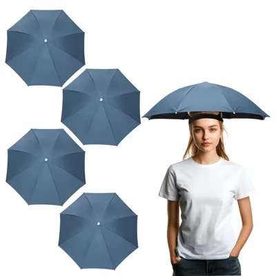 Унисекс зонт-кепка Unique Bargains регулируемая, синяя