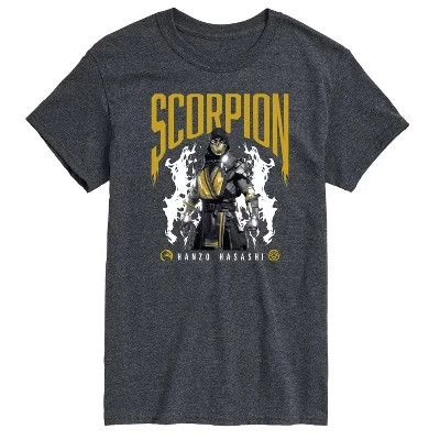 Мужская футболка Scorpion Hanzo Hasashi с коротким рукавом и графическим рисунком heather charcoal