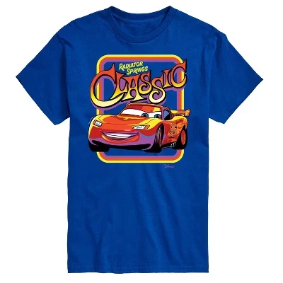 Мужская футболка с коротким рукавом и графическим рисунком Lightning McQueen Classic Radiator Springs синего цвета