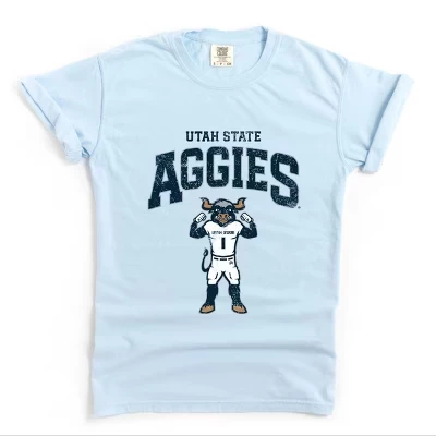 Utah State Aggies Big Blue - Женская одежда, окрашенная в графический цвет футболка chambray