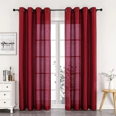 Шторы Kate Aurora Home Living, 2 шт., на люверсах, красные