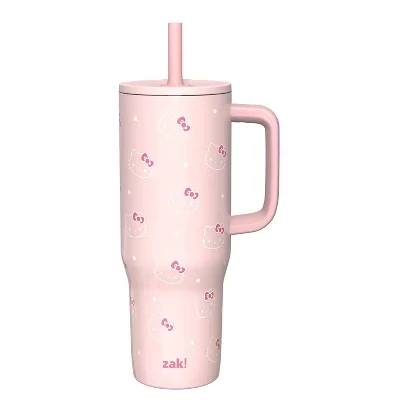 вакуумный стакан Sutton Slim Straw Tumbler из нержавеющей стали емкостью 30 унций с ручкой розового цвета