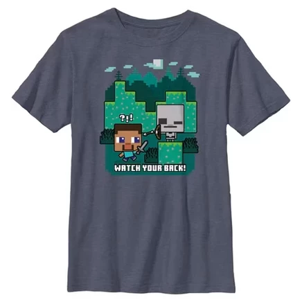 Футболка для мальчиков Minecraft Steve, темно-синий меланж