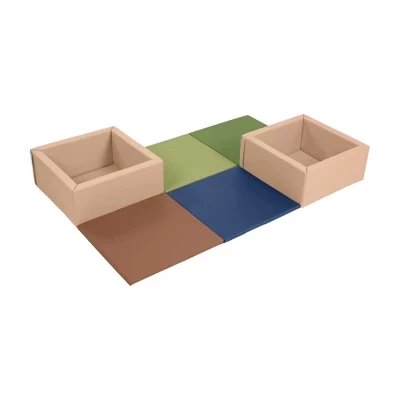 Игровой коврик ECR4Kids SoftZone с коробками, 6 шт., в теплых тонах