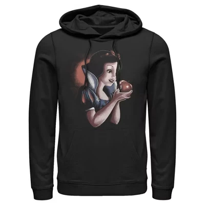 Мужское худи Snow White, яблоко, черное