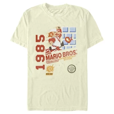 Мужская футболка Super Mario Bros 1985 Box Art бежевого цвета