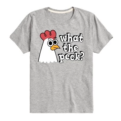 Футболка с коротким рукавом и рисунком What The Peck Chicken athletic heather