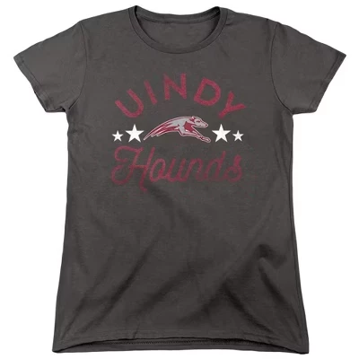 Женская футболка с надписью University Of Indianapolis Hounds цвета древесного угля