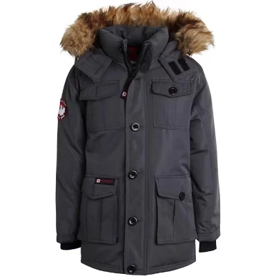 Зимнее пальто CANADA WEATHER GEAR для мальчиков - тяжелая водо- и ветроустойчивая зимняя куртка-парка для мальчиков, лыжная утепленная верхняя одежда, древесный уголь