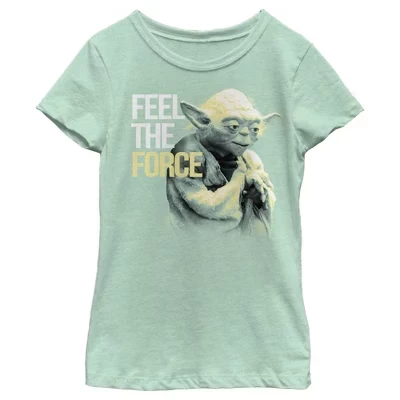 Футболка Girl's : Galaxy of Adventures Yoda Feel the Force мятного цвета
