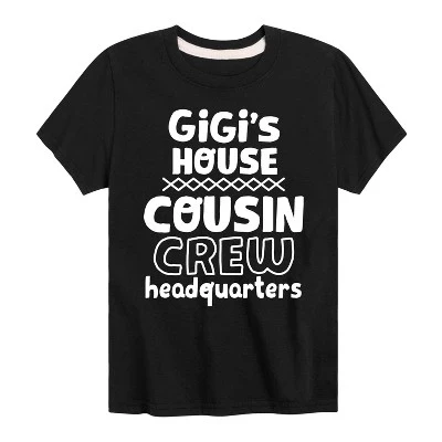 Детская футболка Instant Message «Cousin Crew HQ», черная