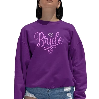 Женская толстовка с круглым вырезом Word Art - Bride purple