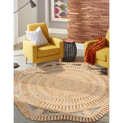 Ковер Unique Loom Saumya Floral из джута, белый