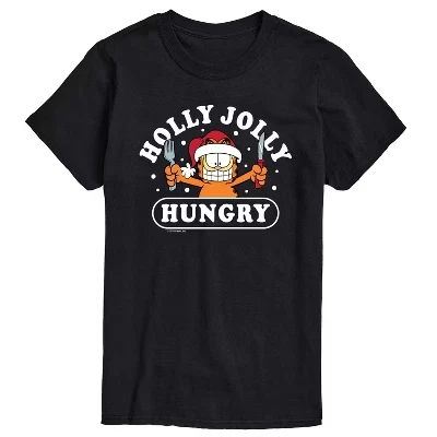 Мужская футболка с коротким рукавом Christmas Holly Jolly Hungry, черная