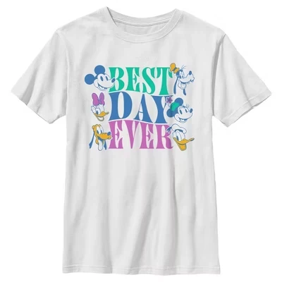 Футболка для мальчиков Mickey & Friends Best Day Ever, белая