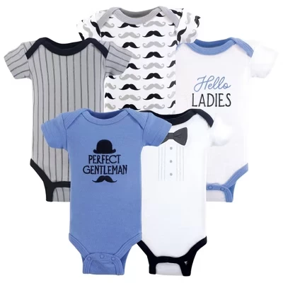 Боди для новорожденных Hudson Baby Preemie, 5pk, шапочка маленького джентльмена