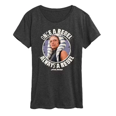 Women's -  - Once Rebel Ahsoka Short Sleeve Graphic T-Shirt heather charcoal