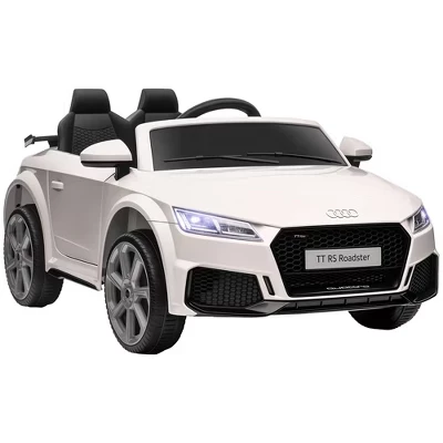 Детский электромобиль на 6 В, Лицензионный Audi TT RS с сиденьем и дистанционным управлением, Звуковой сигнал, Музыка, MP3, для детей 3-6 лет, белый