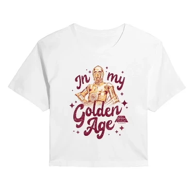 Женская укороченная футболка Star Wars Golden Age, белая