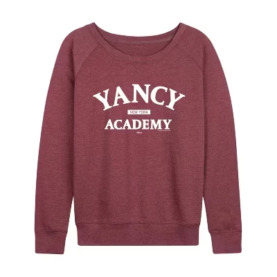 Женская легкая махровая рубашка Yancy Academy с широким вырезом и длинным рукавом с графическим рисунком цвета хизер бордовый
