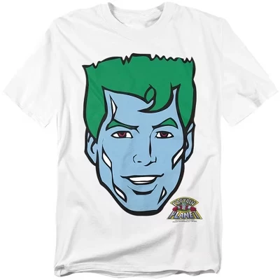 Мужская футболка Captain Planet с лицом, белая
