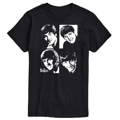 Мужская футболка с коротким рукавом и графическим рисунком John Paul George Ringo Face Grid, черная