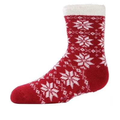 Теплые носки для девочек MeMoi Snowflake, красные