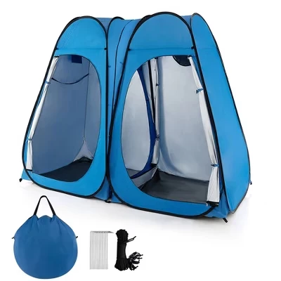 Душевая палатка Costway 2,29×1,22×1,93 м, синяя