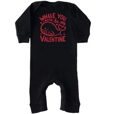 Детский комбинезон Valentines Whale черный