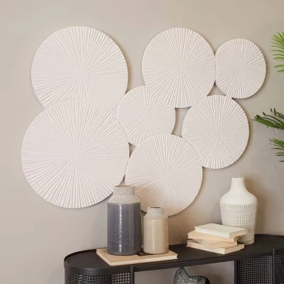 Деревянное настенное панно Olivia & May Pinwheel, белое