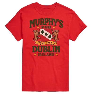 Мужская футболка Murphys Pub Dublin с коротким рукавом и графическим рисунком, красная