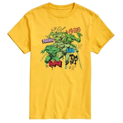 Мужская футболка TMNT Street с коротким рукавом и рисунком, желтая