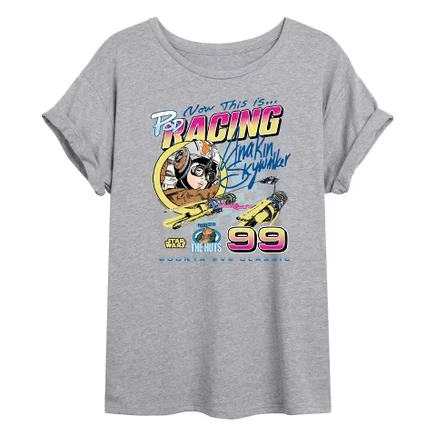 Женская футболка с объемным рисунком Heather grey от Podracing Anakin Skywalker