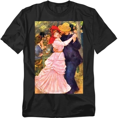Мужская футболка Pierre Auguste Renoir Dance at Bougival черного цвета