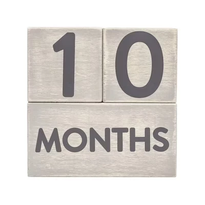 Деревянные блоки Pearhead Baby Milestone, серые