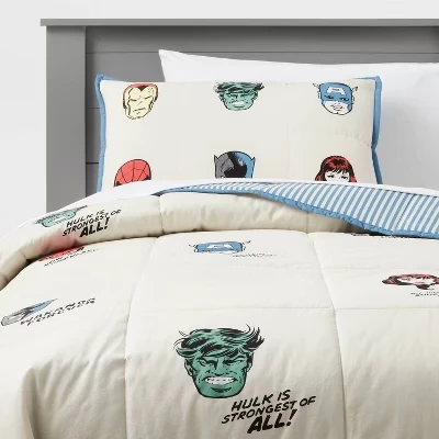 Детское стеганое одеяло Pillowfort Marvel Icons