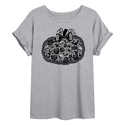 Женская футболка Instant Message Goth Lace Pumpkin, серая