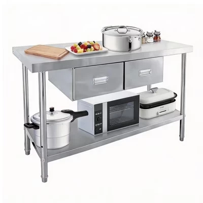 Стол CuisinSmart из нержавеющей стали 122×61 см с ящиками