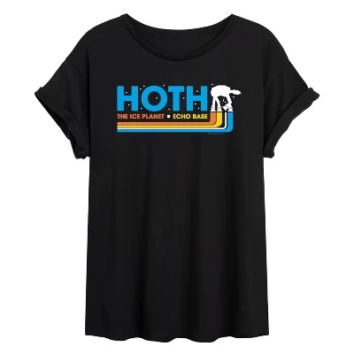 Женская футболка с объемным рисунком Hoth Horizontal Chest Hit, черная
