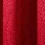 1 Штука Присцилла Светофильтрующая втулка Сверху с рельефными листьями Жаккардовая панель для занавесок на окна красная