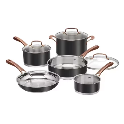 Набор посуды Cuisinart Classic Matte, 8 пр., черный/бронза
